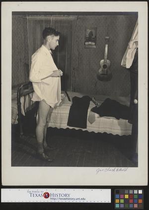 Primary view of object titled '[Gilbert Dove gets dressed before his wedding(2)]'.