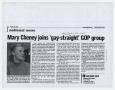 Primary view of ["Mary Cheney joins 'gay-straight' GOP group" article, April 26, 2002]