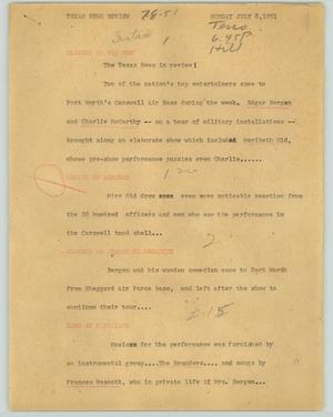 Primary view of object titled '[News Script: Texas news review]'.