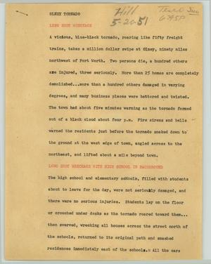 Primary view of object titled '[News Script: Olney tornado]'.