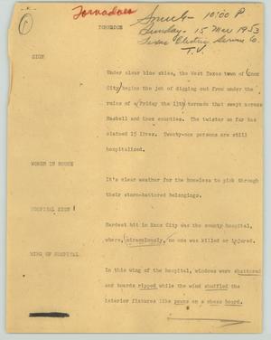 Primary view of object titled '[News Script: Tornados]'.