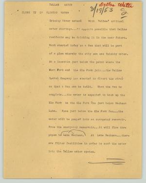 Primary view of object titled '[News Script: Dallas water]'.