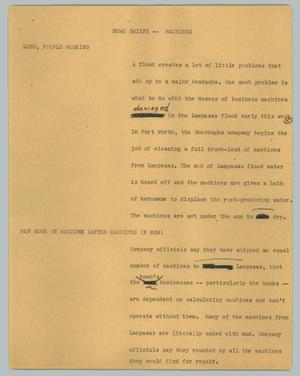Primary view of object titled '[News Script: News briefs -- machines]'.