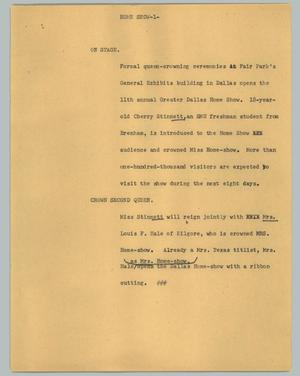 Primary view of object titled '[News Script: Home show]'.