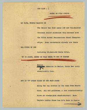 Primary view of object titled '[News Script: Gun Club]'.