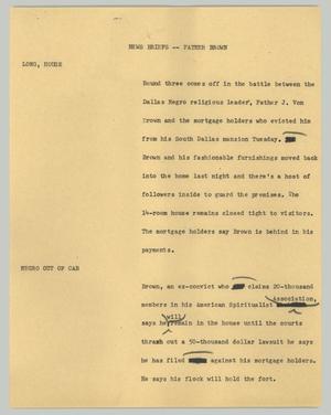 Primary view of object titled '[News Script: Father Brown]'.