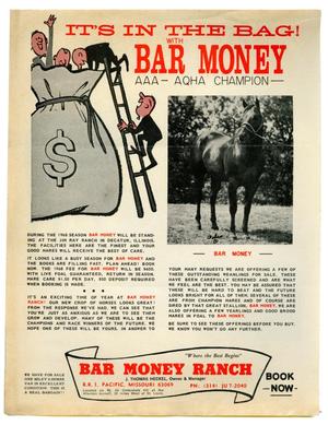 Primary view of object titled '[Bar Money Advertisement]'.