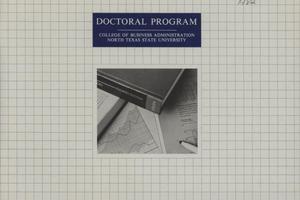 Primary view of object titled 'Doctoral Program: College of Business Administration North Texas State University'.