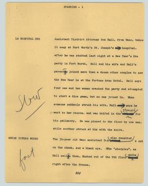 Primary view of object titled '[News Script: Stabbing]'.