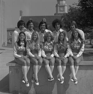 Primary view of object titled '[Group shot of ten NTSU cheerleaders]'.