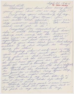 Primary view of object titled '[Handwritten Letter: Dearest Bill by Jean Nelson]'.