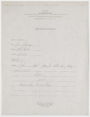 Primary view of object titled '[Fax: Letter from Vic Basile]'.