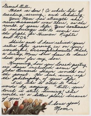 Primary view of object titled '[Handwritten Letter: Dearest Bill]'.