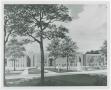 [Architects concept drawing of east view of A. M. Willis Library]