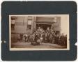 Photograph: [Men and women on the steps of the Normal Building]