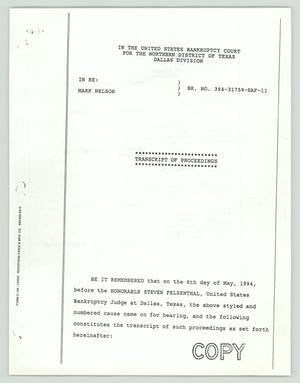 Primary view of object titled '[Court Proceedings: Transcript for United States Bankruptcy Court]'.