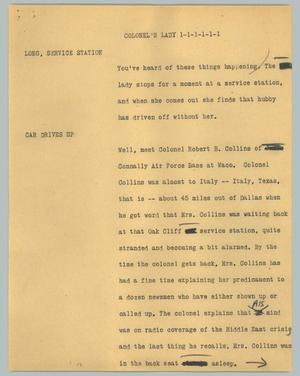 Primary view of object titled '[News Script: Colonel's lady]'.