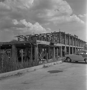 Primary view of object titled '[Clark Hall during construction]'.