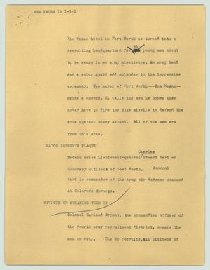 Primary view of object titled '[News Script: Men sworn in]'.