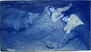 Primary view of object titled '[Students exploring the caverns in San Marcos]'.
