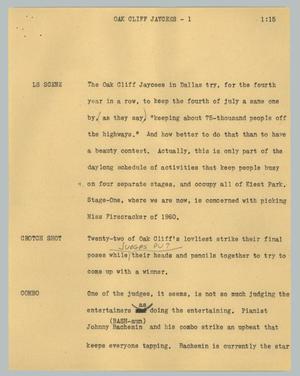 Primary view of object titled '[News Script: Oak Cliff Jaycees]'.
