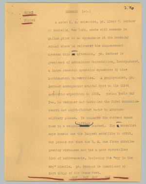 Primary view of object titled '[News Script: Berkner]'.