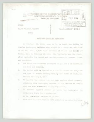Primary view of object titled '[Amended order of dismissal: PWA v Mark William Nelson]'.