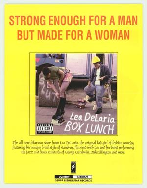Primary view of object titled '[Poster: Lea DeLaria's performance, Box Lunch]'.