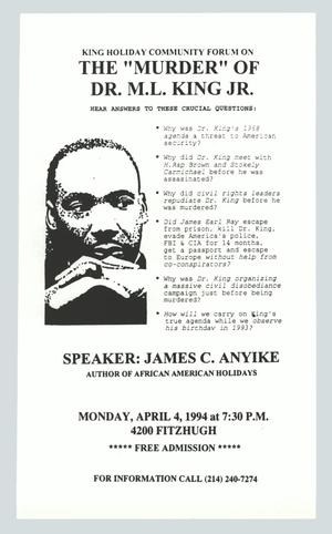Primary view of object titled '[Poster: The "Murder" of Dr. M. L. King Jr]'.