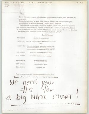 Primary view of object titled '[Typed document with handwritten notes: Perot AIDS]'.