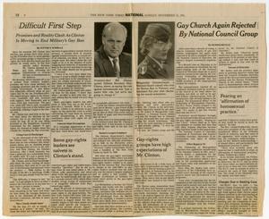 Primary view of object titled '[Newspaper article concerning gay rights]'.