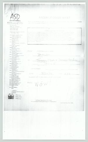 Primary view of object titled '[Fax: Mark William Nelson and proof of revenue tax form]'.