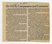 Primary view of [Newspaper clippings: AIDS trials]