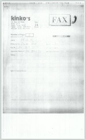 Primary view of object titled '[Fax to Dallas Voice]'.
