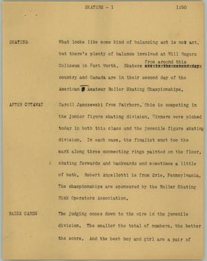Primary view of object titled '[News Script: Skaters]'.