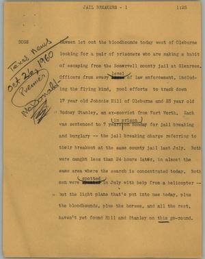 Primary view of object titled '[News Script: Jail breakers]'.