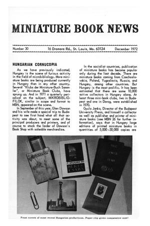 Primary view of Miniature Book News, Number 30, December 1972