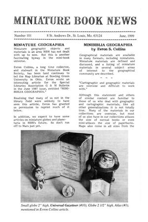 Primary view of object titled 'Miniature Book News, Number 101, June 1999'.