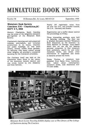 Primary view of Miniature Book News, Number 98, September 1998