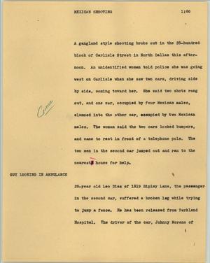 Primary view of object titled '[News Script: Mexican shooting]'.
