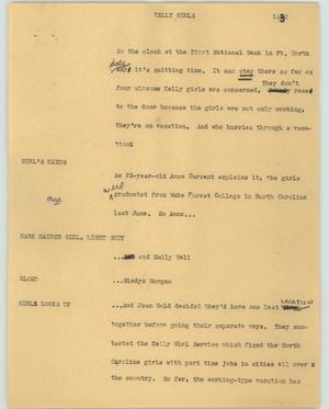 Primary view of object titled '[News Script: Kelly girls]'.