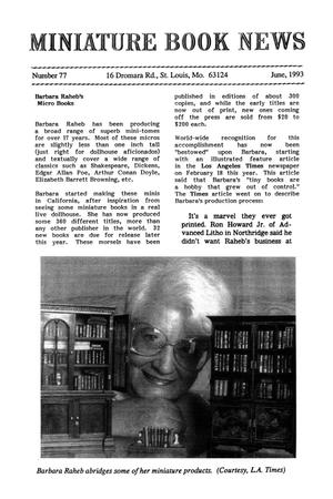Primary view of Miniature Book News, Number 77, June 1993