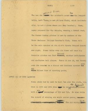 Primary view of object titled '[News Script: Gomez]'.