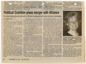 Primary view of object titled '[Clipping: Political Coalition plans merger with Alliance]'.
