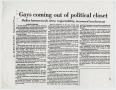 Clipping: [Copy of Dallas Morning News clipping: Gays coming out of political c…