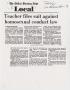 Thumbnail image of item number 3 in: '[Copy of clipping from Dallas Morning News: Teacher files suit against homosexual conduct law]'.