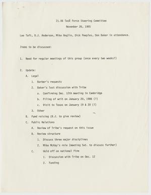 Primary view of object titled '[Texas Penal Code 21.06 Task Force Steering Committee notes]'.