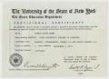 Thumbnail image of item number 1 in: '[Provisional Certificate of Education for Don Baker from The University of the State of New York State Education Department]'.
