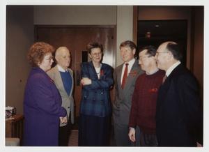 Primary view of object titled '[Vivienne Armstrong, Phil Johnson, Louise Young, Jack Pettit, Dick Peeple, and Don Baker]'.
