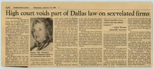 Primary view of object titled '[Newspaper: High court voids part of Dallas law on sex-related firms]'.